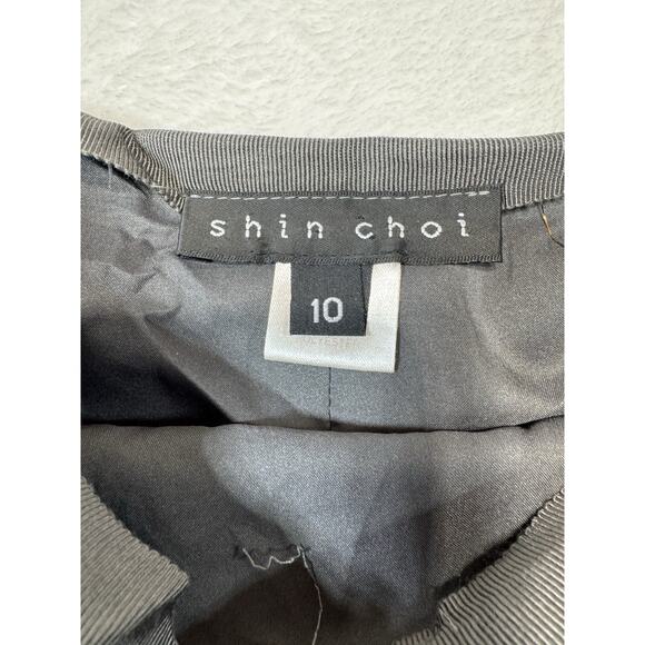 Shin Choi Silk Blend Sparkle Leaf Skirt In Autumn Brown And Pink Size 10 - Picture 3 of 5